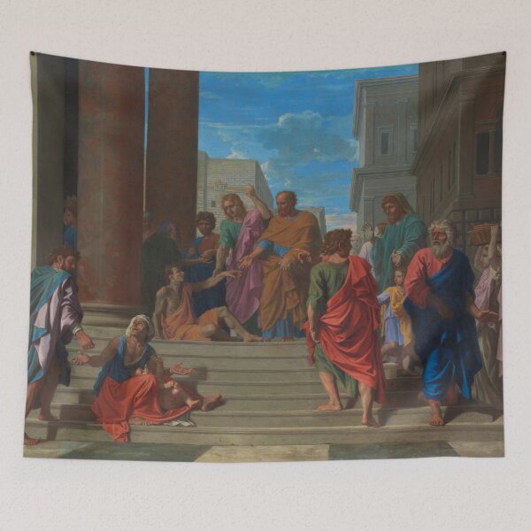 Item preview, Saints Peter and John Healing the Lame Man | Nicolas Poussin | 1655 Renaissance Christian Art designed and sold by CJET.