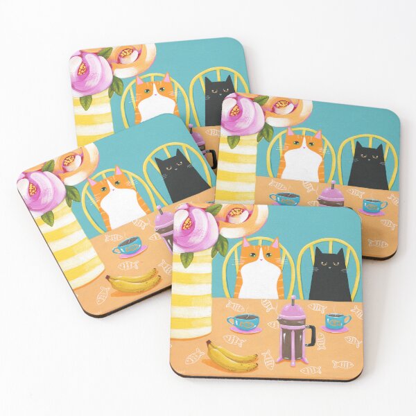 Item preview, French Press Cats and Bananas designed and sold by KilkennyCat Art.