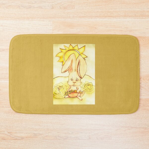 Item preview, Bunny with a carrot, edited watercolour drawing by MariDani Art designed and sold by MariDaniArt.