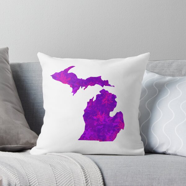 Item preview, Purple Abstract Paint Splatter Michigan Silhouette designed and sold by ArtbyJanaye.