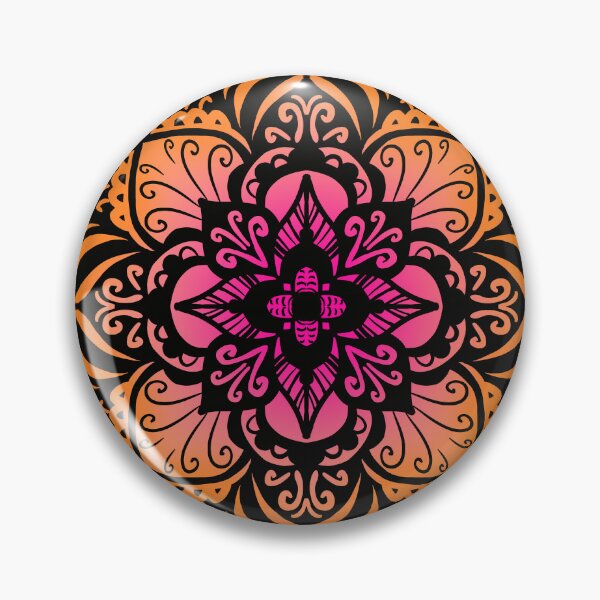 Item preview, Bright colorful mandala — hot pink, orange, coral designed and sold by thephoenixsoul.