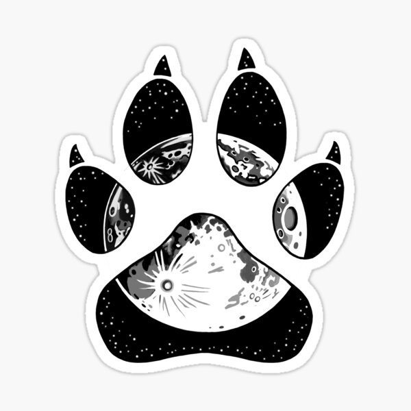 Pawprint Moon Sticker