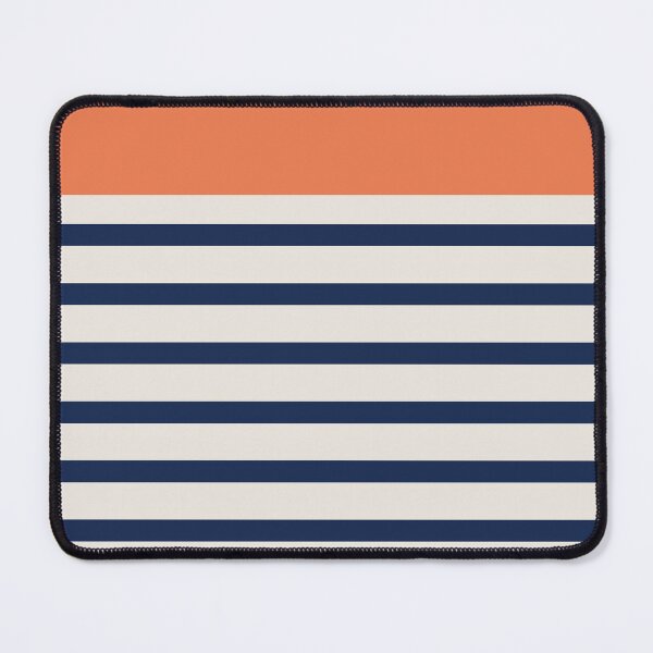 Item preview,  Blue stripe pattern with tangerine designed and sold by mixtape80.