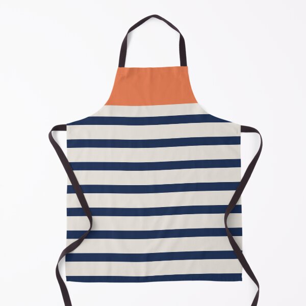 Item preview, Blue stripe pattern with tangerine designed and sold by mixtape80.