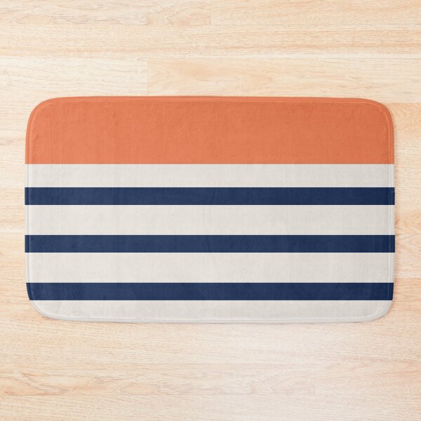 Item preview,  Blue stripe pattern with tangerine designed and sold by mixtape80.