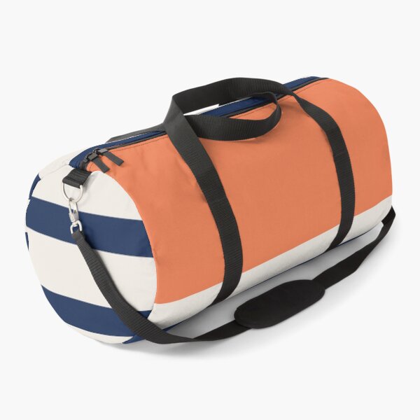 Item preview,  Blue stripe pattern with tangerine designed and sold by mixtape80.