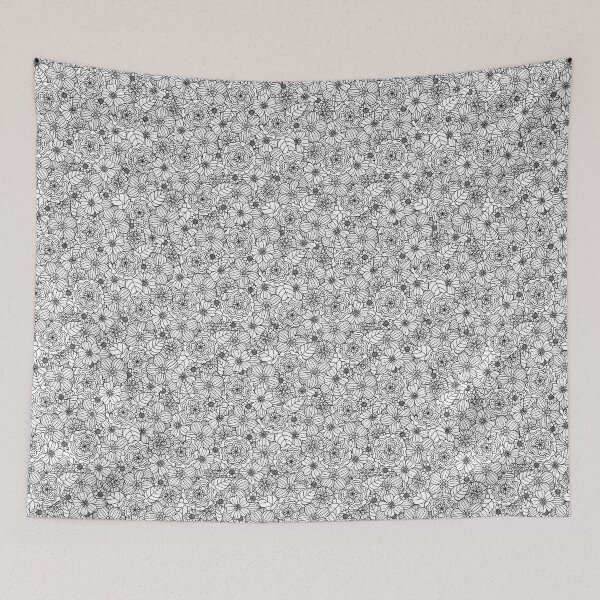 Item preview, Flower pattern (black lines) designed and sold by Claske.