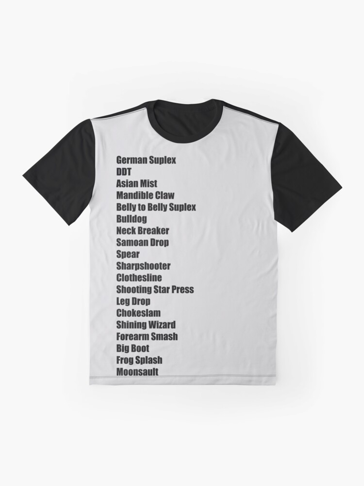 Alternate view of Wrestling Moves List Graphic T-Shirt