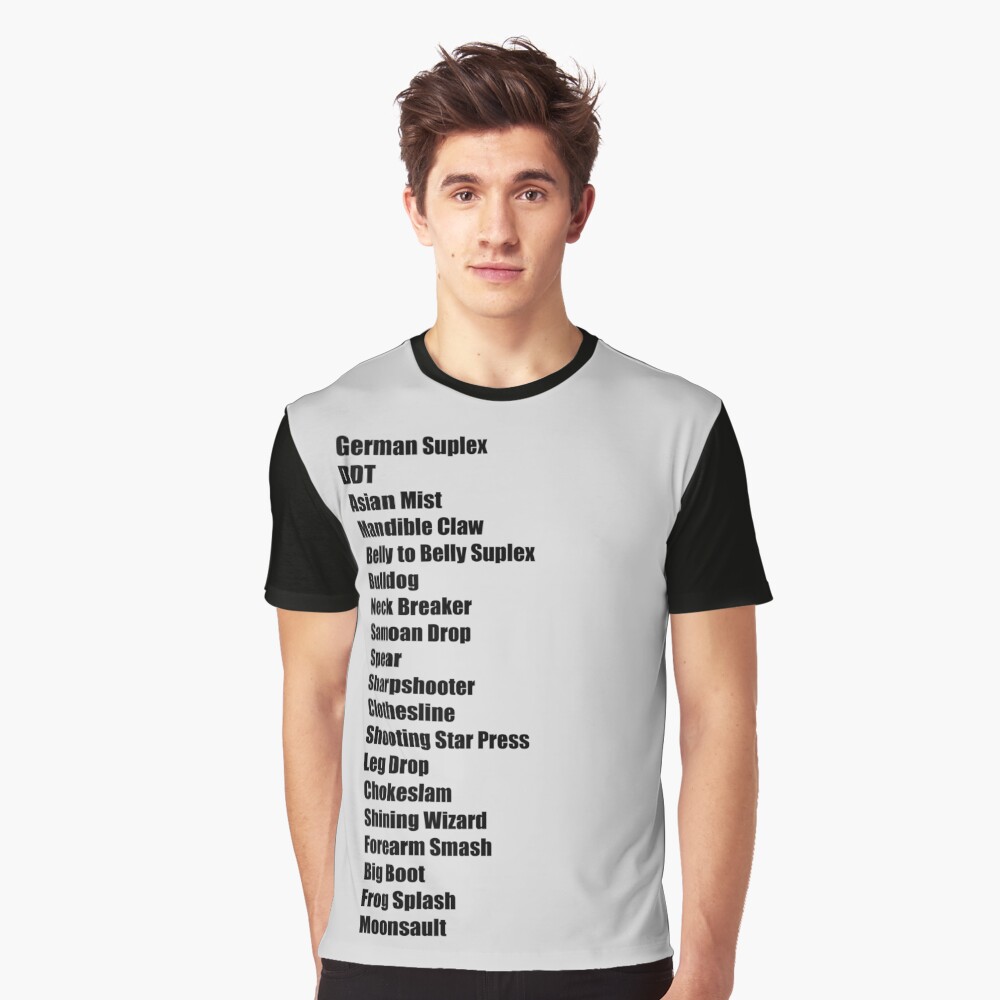 Wrestling Moves List Graphic T-Shirt