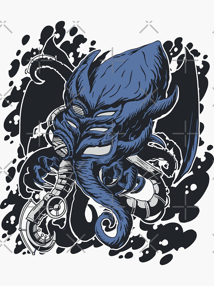 Cthulhu Sticker, Monster Sticker, Cthulhu, Sea Monster Sticker, Sticker,  Fantasy Sticker, Sci Fi Sticker, Sci-fi, Monster, Laptop Sticker 