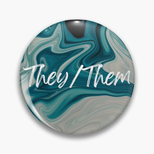 Item preview, They/Them Pronoun Pin designed and sold by genzstickersinc.