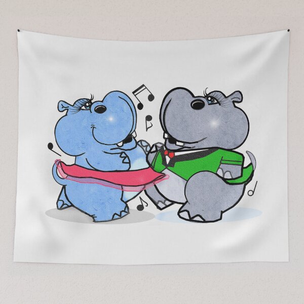 Item preview, Dancing Hippos  designed and sold by Shirley cute art .
