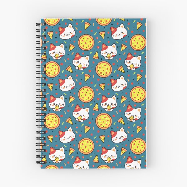 Item preview, Cute Cat Eating Pizza Pattern designed and sold by KittyCotton.