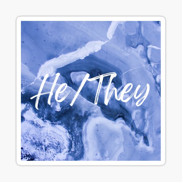 Item preview, He/They Pronoun Pin designed and sold by genzstickersinc.