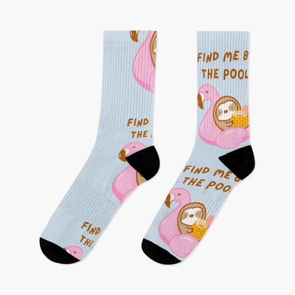 Item preview, Find Me By the Pool Flamingo Float Sloth  designed and sold by theslothinme.