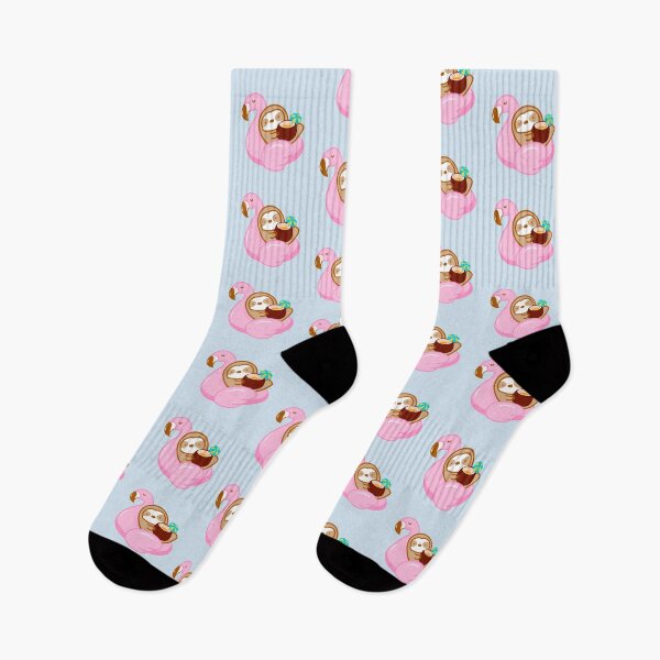 Item preview, Cute Coconut Drink Flamingo Float Sloth  designed and sold by theslothinme.