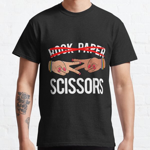 Lesbian Pride Rock Paper Scissors Funny LGBT Classic T-Shirt