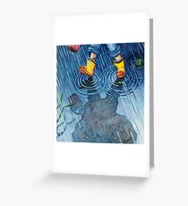 "A Walk in the Rain" Greeting Card