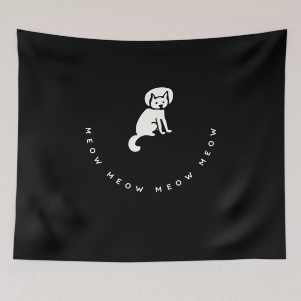 Item preview, Cat says "meow" -White designed and sold by E-YO.