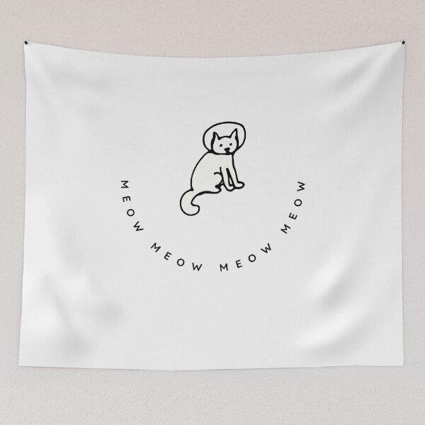 Item preview, Cat says "meow" -Black designed and sold by E-YO.