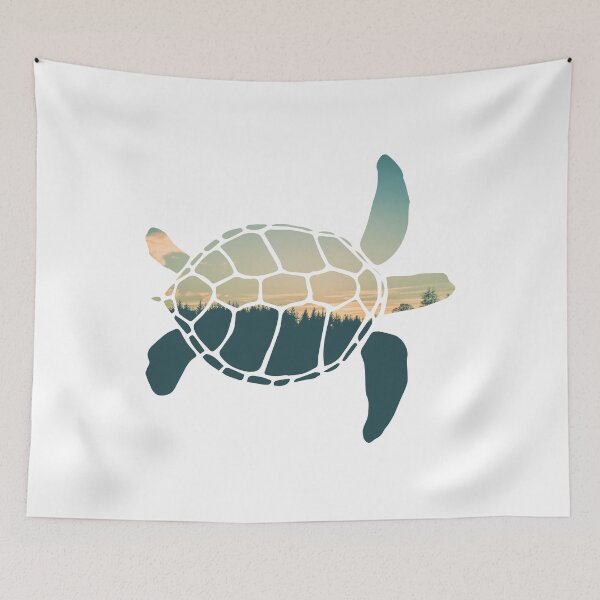 Item preview, Forest Trees Under Calm Sky Turtle | Cute Turtle designed and sold by BopleDesigns.