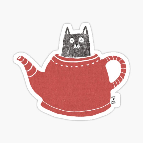 Cat in a Pot Sticker
