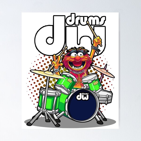 Item preview, ANIMAL DRUMMER DW GREEN DRUMS  designed and sold by TeresaKeeton2.