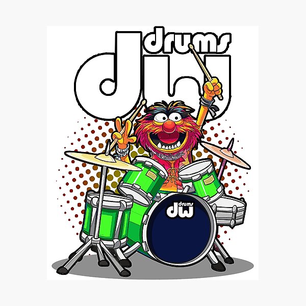 Item preview, ANIMAL DRUMMER DW GREEN DRUMS  designed and sold by TeresaKeeton2.