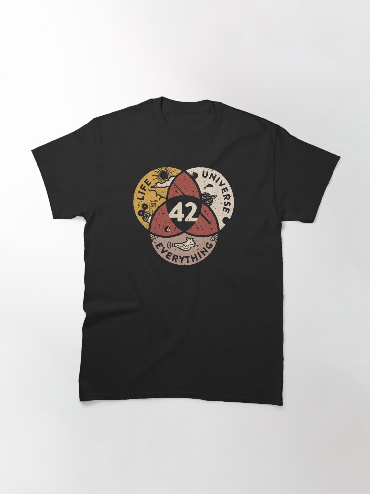 Thumbnail 3 of 7, Classic T-Shirt, 42 The Answer To Life The Universe And Everything T shirt Hitchhikers Guide To The Galaxy 42 The Answer Gift designed and sold by kimberlyzbaz.