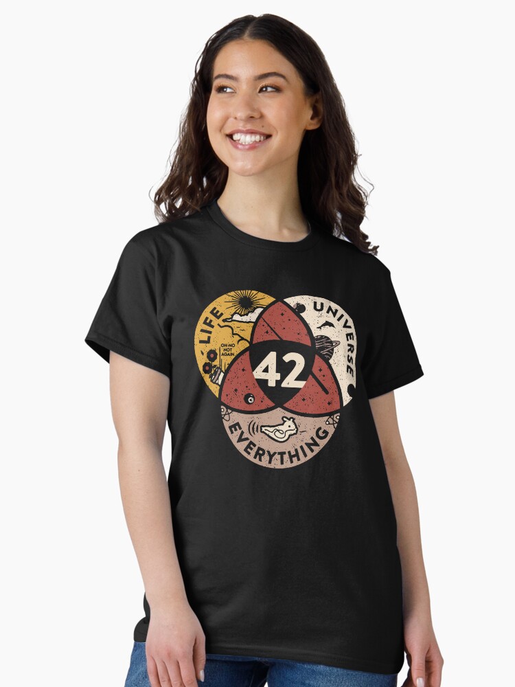 Thumbnail 1 of 7, Classic T-Shirt, 42 The Answer To Life The Universe And Everything T shirt Hitchhikers Guide To The Galaxy 42 The Answer Gift designed and sold by kimberlyzbaz.