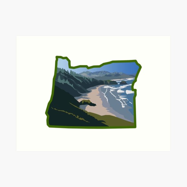 Oregon State Coastline Art Print