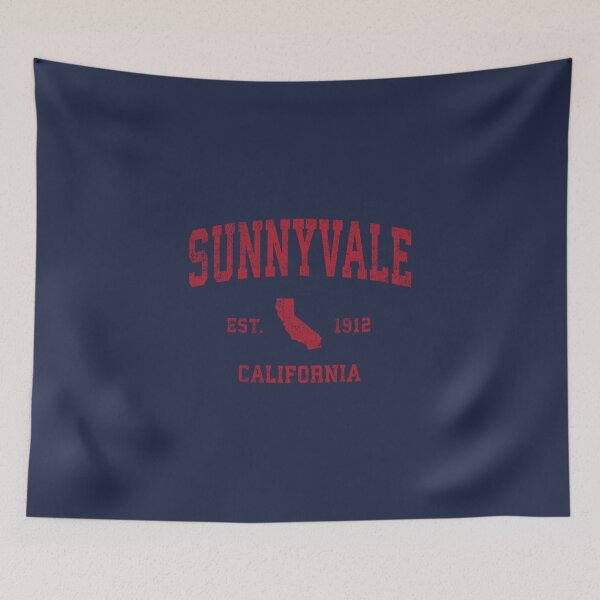 Item preview, Sunnyvale California CA Vintage Sports Design Red Print designed and sold by OctavianPopescu.