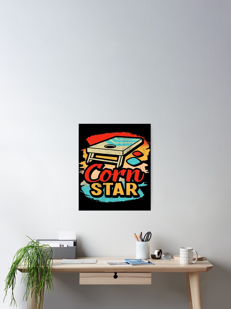 Corn Star Cornhole Bean Bag Toss Champion Player Poster
