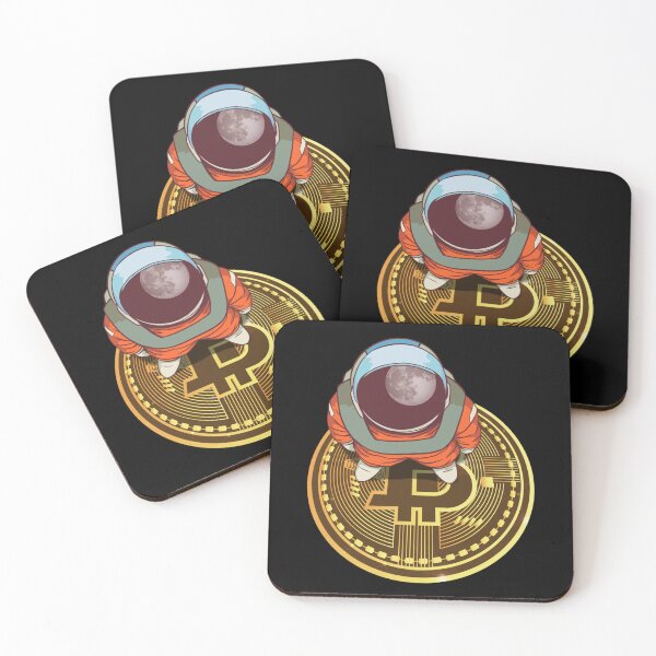 Aperçu de l'œuvre Astronaute masculin Ascenseur Bitcoin Bitcoin To the Moon Funny Cryptocurrency Meme créée et vendue par Latualucejew.