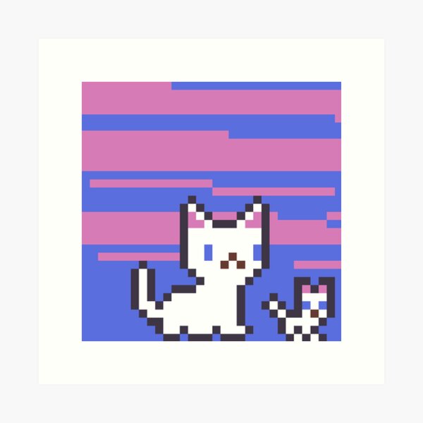 Kitten Pixel Art Prints for Sale