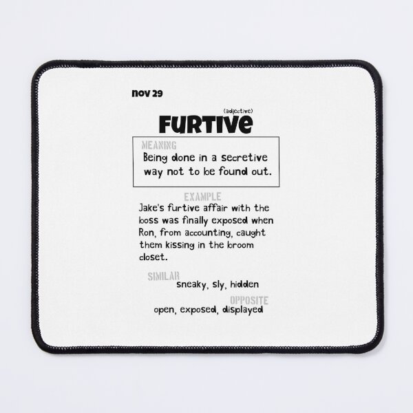 Item preview, November 29 Furtive designed and sold by Square Root of Squid.