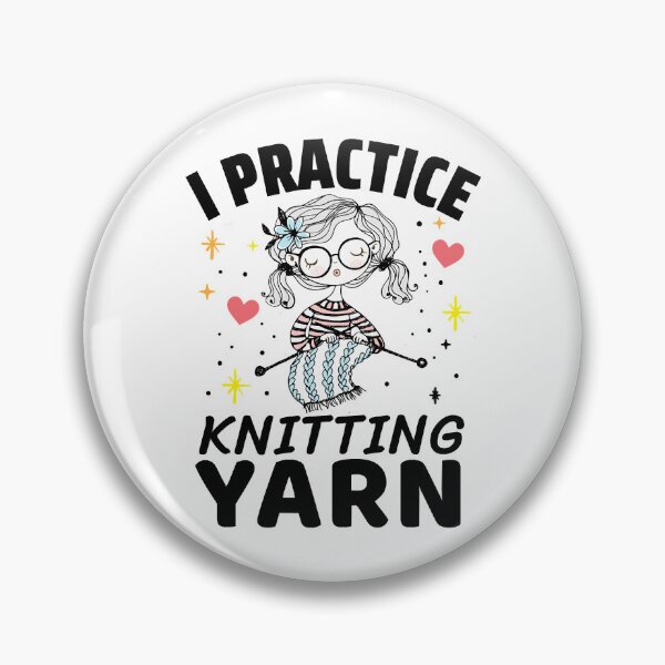 Item preview, People Classic I Practice Knitting Yarn Crochet Puns Vintage Style Art designed and sold by LortAndrew.