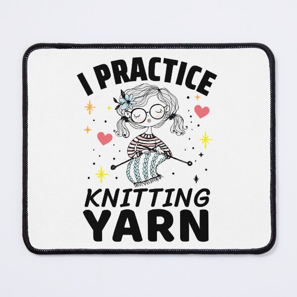 Item preview, People Classic I Practice Knitting Yarn Crochet Puns Vintage Style Art designed and sold by LortAndrew.