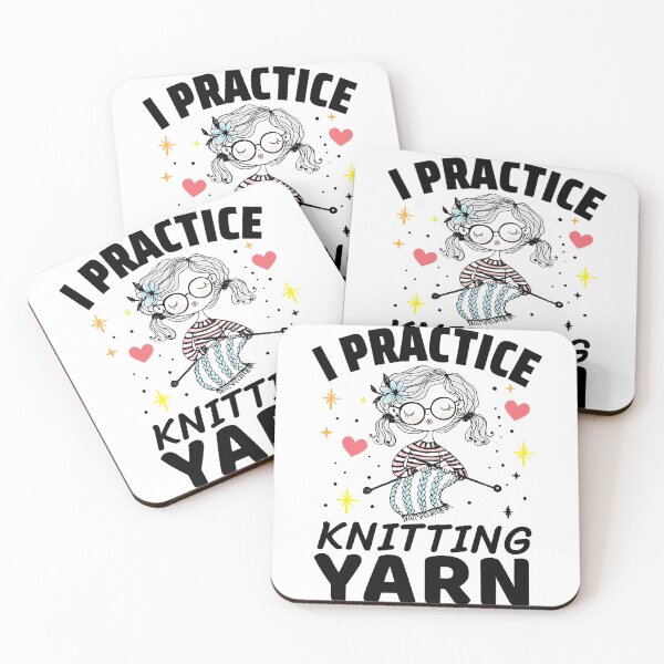 Item preview, People Classic I Practice Knitting Yarn Crochet Puns Vintage Style Art designed and sold by LortAndrew.