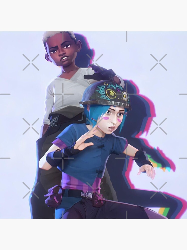 "Cute Arcane Ekko and Powder/Jinx" Sticker by flashonalt Redbubble