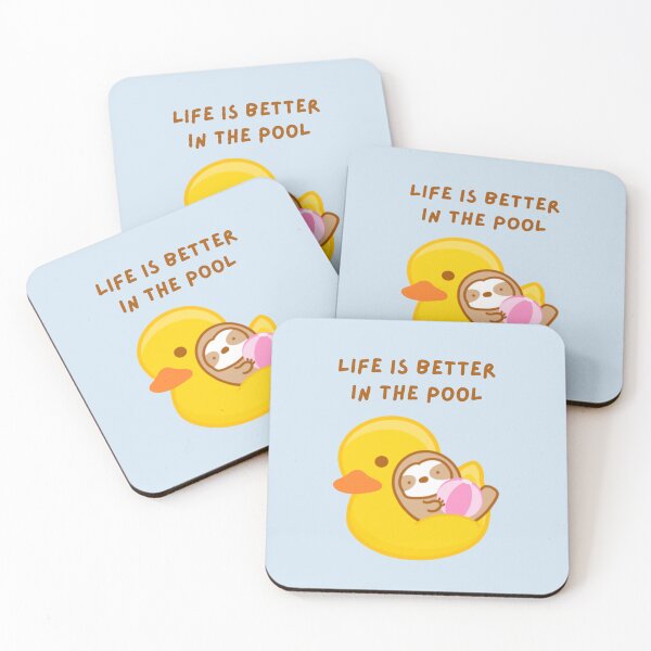 Item preview, Life is Better in the Pool Rubber Duckie Float Sloth  designed and sold by theslothinme.