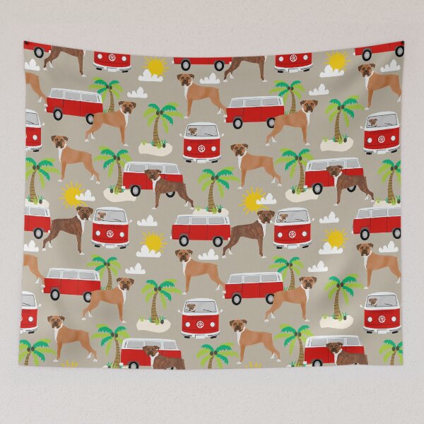 Item preview, Boxer beach dog breed pet portrait beach lover dog person gifts for boxers by PetFriendly designed and sold by PetFriendly.
