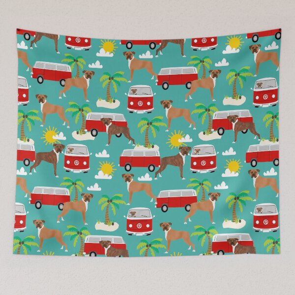 Item preview, Boxer beach dog breed pet portrait beach lover dog person gifts for boxers by PetFriendly designed and sold by PetFriendly.