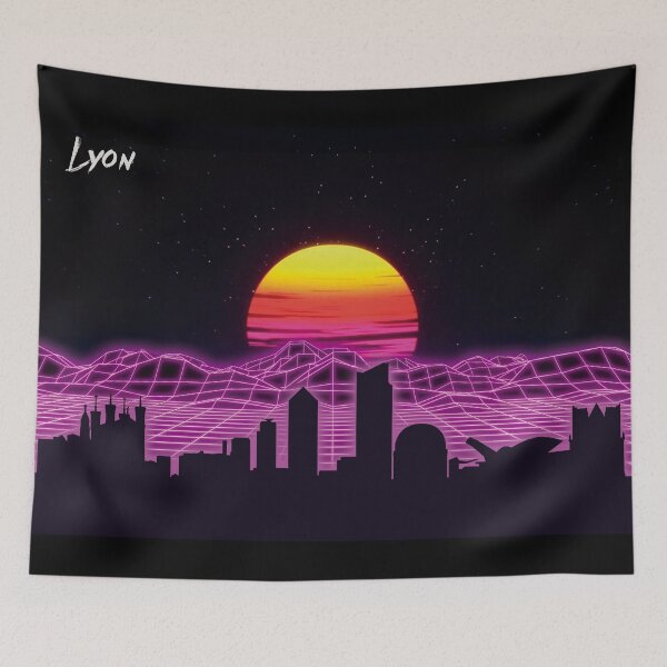Item preview, Lyon Skyline Neon Nights designed and sold by DFerraz.