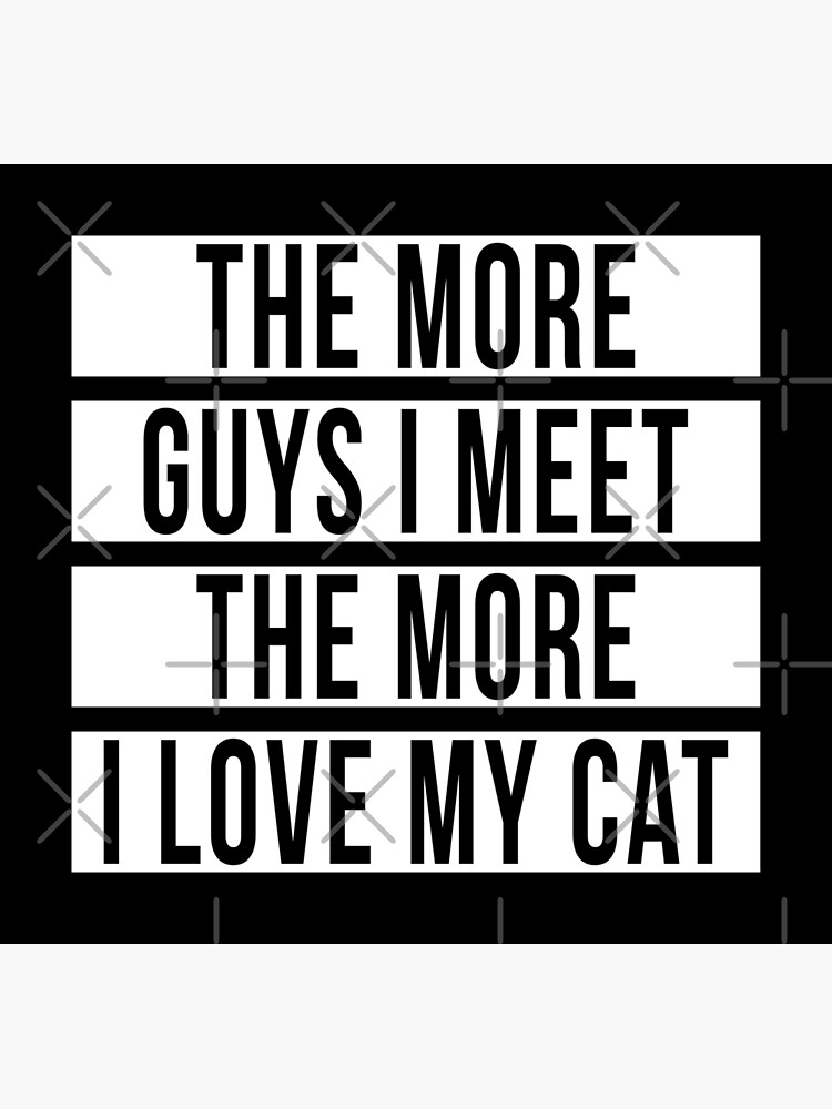 The More Guys I Meet The More I Love My Cat Poster For Sale By Limitlezz Redbubble 