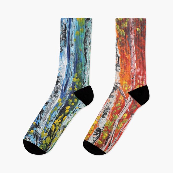 Item preview, Impressionist nature fall autumn landscape forest colorful birch tree designed and sold by LEILA ART SPACE.