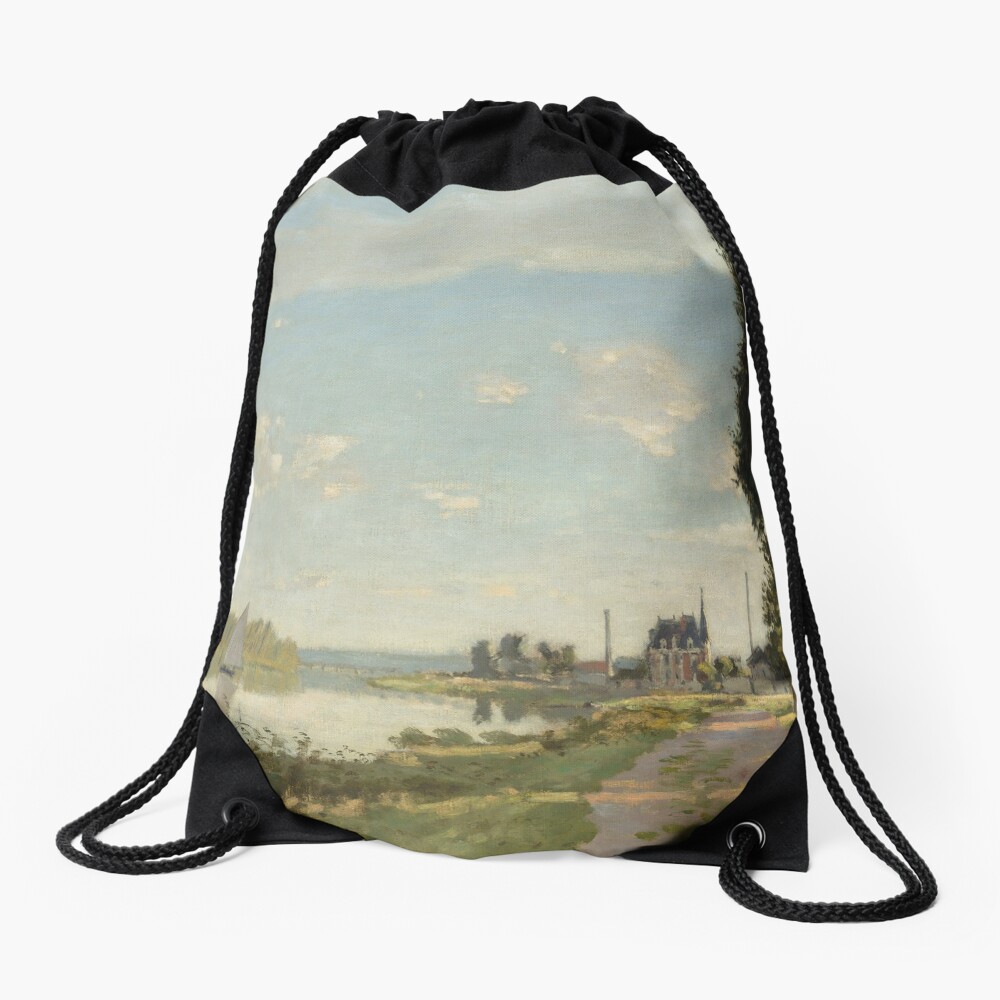Argenteuil by Claude Monet Drawstring Bag