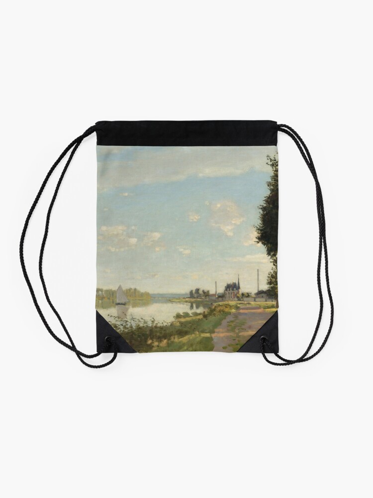 Alternate view of Argenteuil by Claude Monet Drawstring Bag
