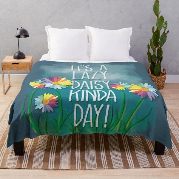 Item preview, It’s a Lazy Daisy Kinda Day!  Cute text with rainbow flowers  designed and sold by MunsyArt.