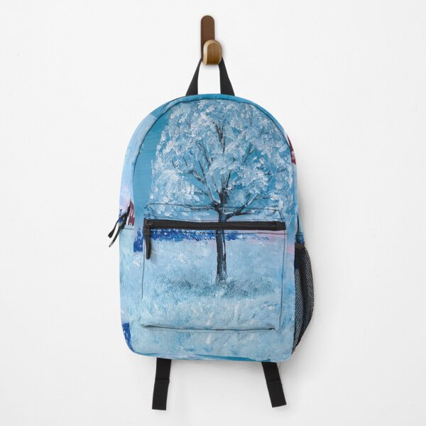Item preview, nature landscape farm red barn snowy trees winter snow scene  designed and sold by LEILA ART SPACE.